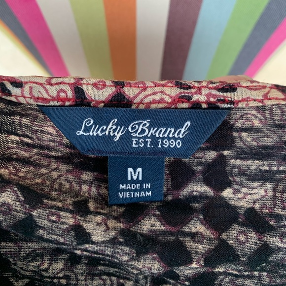 Lucky Brand Boho Floral Point Blouse 0100 - Picture 6 of 6